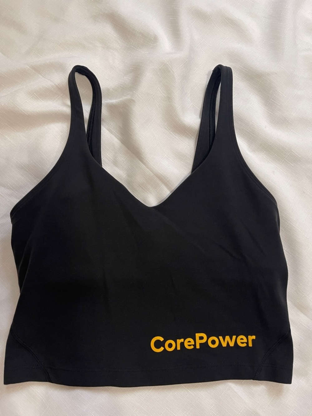 lululemon athletica Black CorePower V-Neck Sports Bra Without Pads.